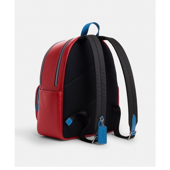 🔥🎁NWT! Coach Court Backpack Colorblock Blue/Red CR768 Msrp:$450.00 - Picture 10 of 12
